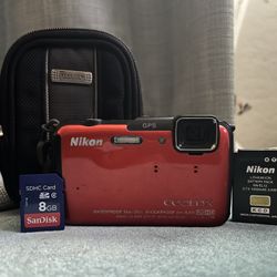 Nikon Coolpix waterproof WiFi AW110 16MP Orange Digital Camera