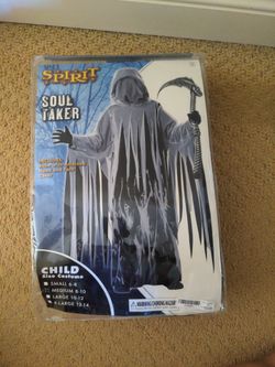 Halloween Costume Ghost Grim Reaper Kids Size Medium 8/10