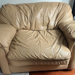 Comfy Leather Oversized Chair