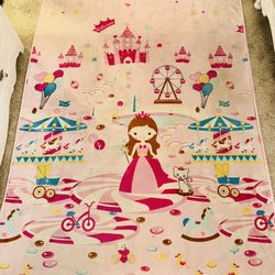 Adorable Girl’s Rug With Princess Park 5’x7’