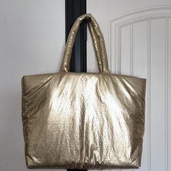 Kika Vargas Metallic Puffer Tote Bag