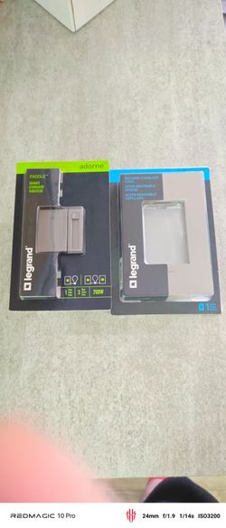 Lot of 4 Legrand Adorne Paddle Dimmers + 4 One-Gang Screwless Plates NEW