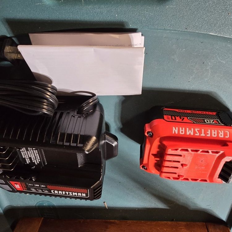 Craftsman V20 Charger And Battery New Open Box With Bag
