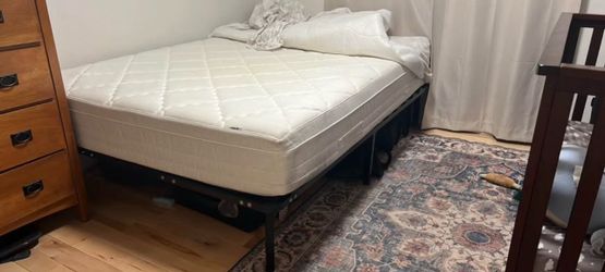 Free queen mattress and solid frame