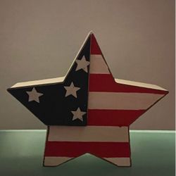 Flag Star Tiered Tray Little Wood Sign 