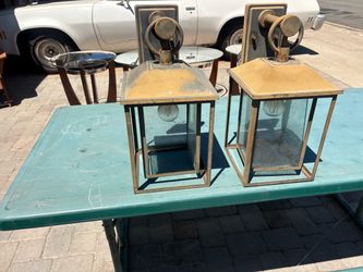 Pair of Large Outdoor Wall Lanterns – Spanish Mission / Mediterranean Style – $20