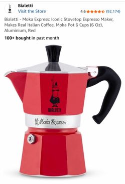 Bialetti Moka Express Stovetop Espresso Maker - Red (6-Cup)