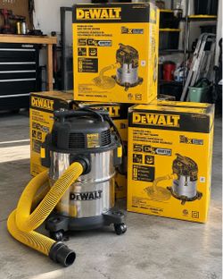 2 Brand New DEWALT Stainless Steel Wet/Dry Vacuums