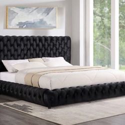 Black Velvet Bed frame - need gone asap