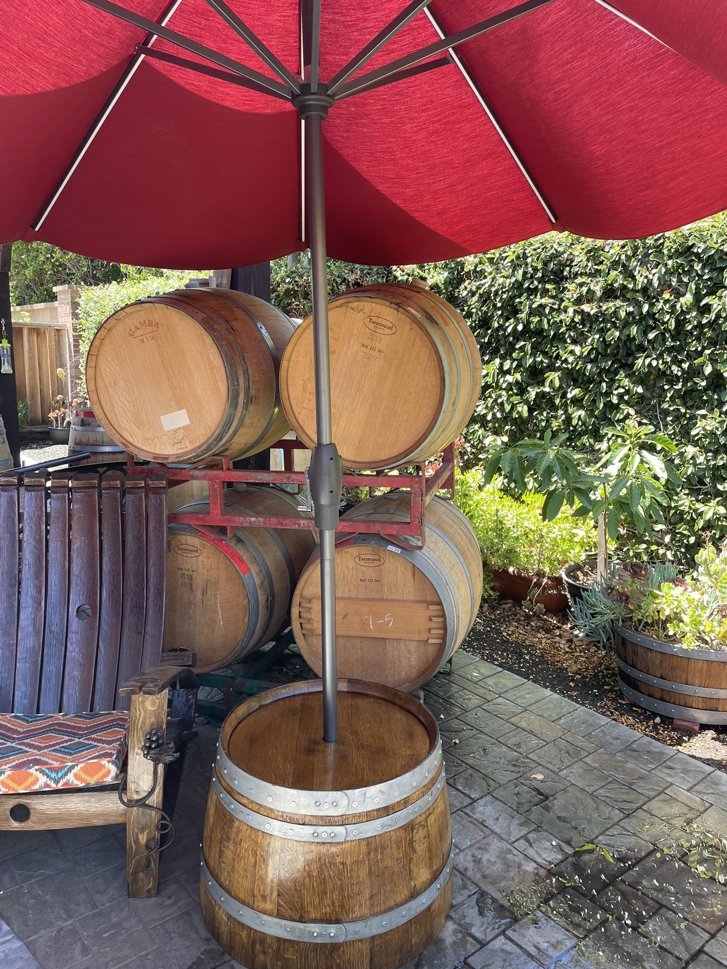 Wine Barrel Umbrella Holder