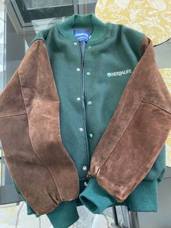 Herbalife Vintage Holloway Original College Coat in Wool and Suede Mint