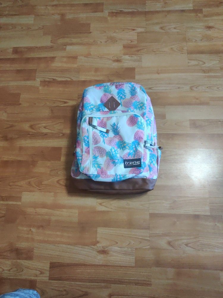 Trans By Jansport Pineapple Backpack 18" And two Front Utility Pockets