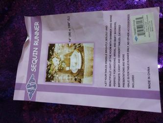 Purple Sequined Table Runner