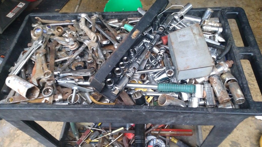 Lot Of Miscellaneous Tools With Rolling Cart