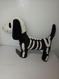 Halloween Skeleton Dog Shaped Pillow