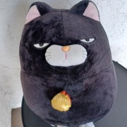 Grumpy Black Cat Plushie 