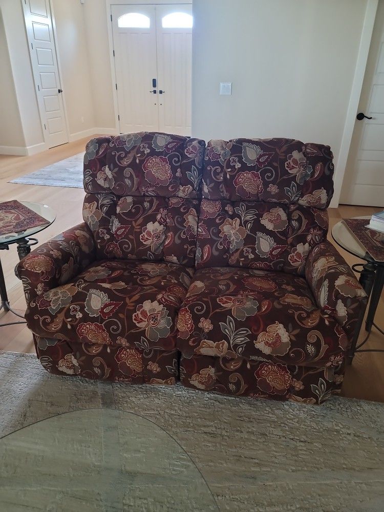 Leather Sofa Plus Fabric Loveseat