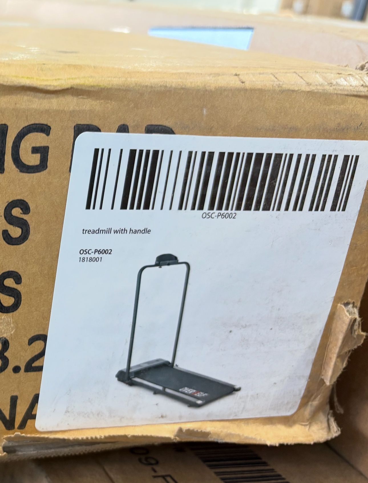 Over Shelf treadmill with handle