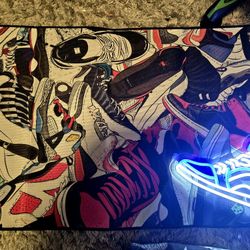 Brand New Shoe Rug And Neon Light Shoe