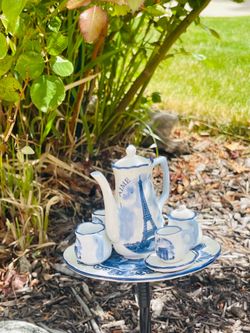 Tea Set Garden Stake Decor