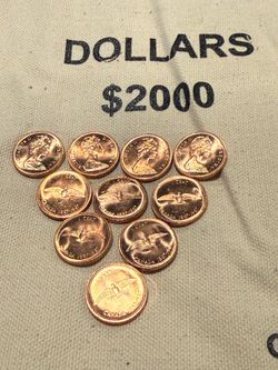 1967 Canadian Pennies Uncirculated lot of 10