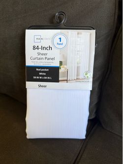 84” Sheer White Curtain Panel