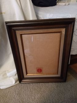 Dark Wood Picture Frame with Mat 14x17