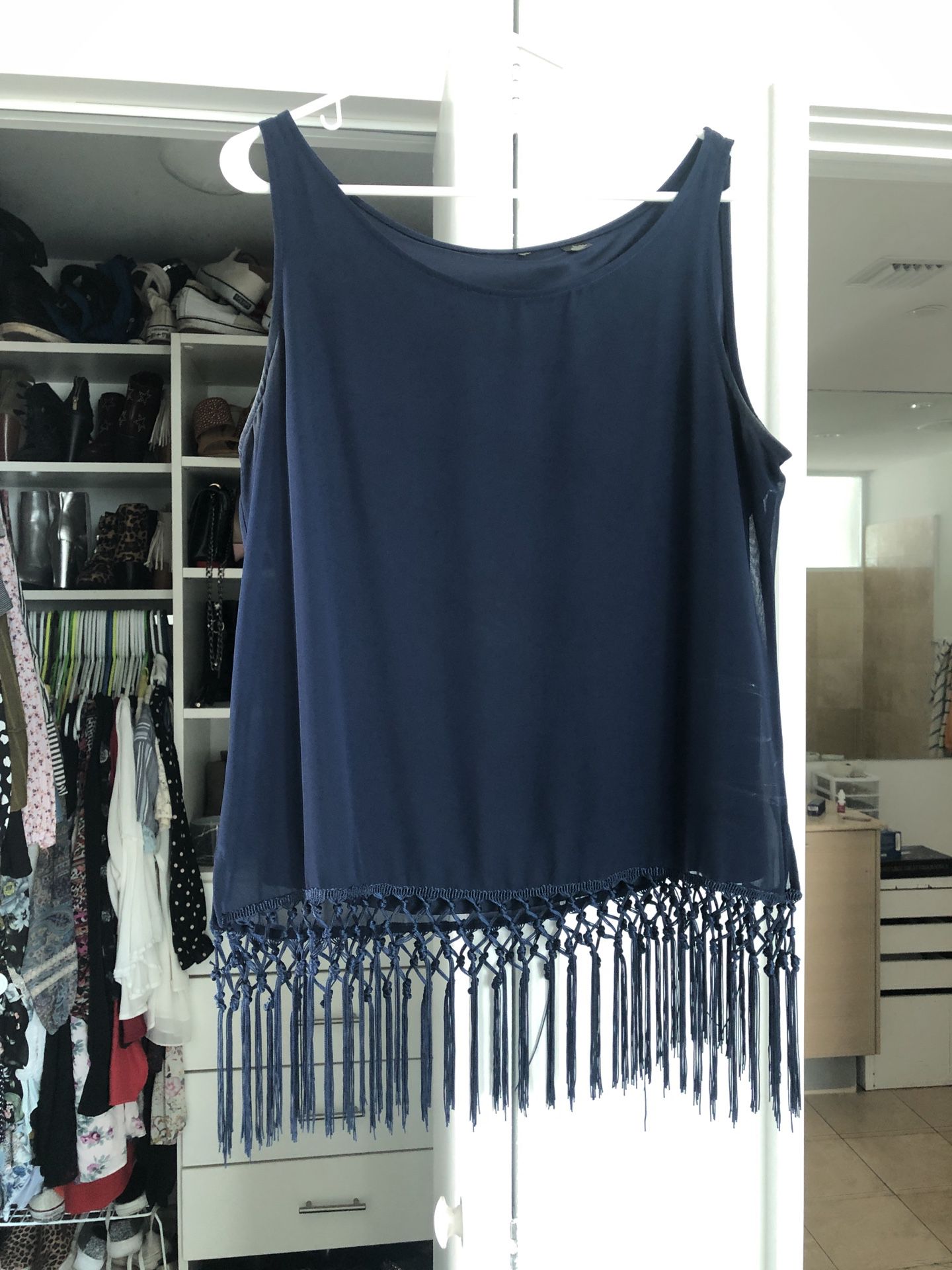 Fringe blouse size large