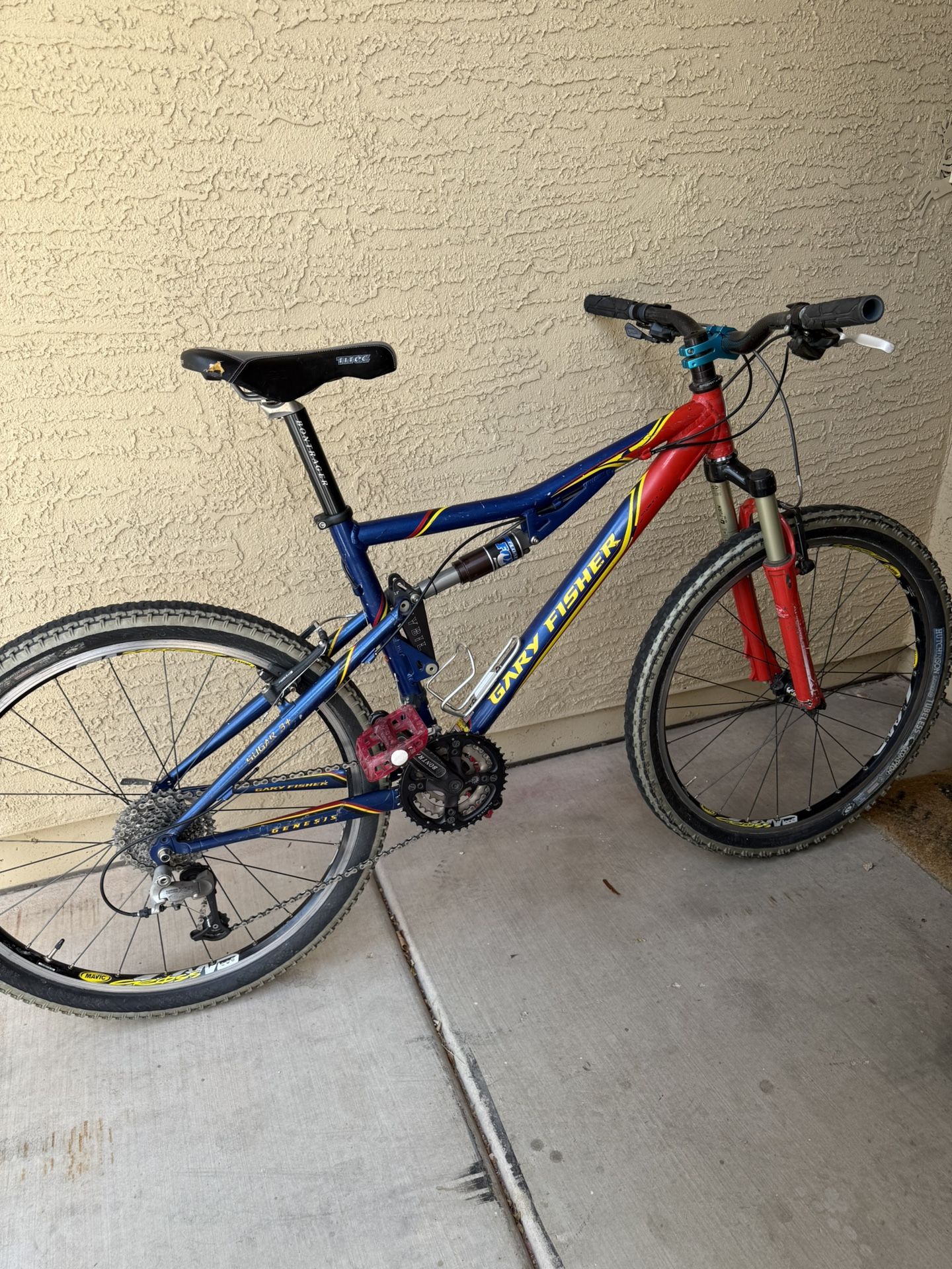 Vintage Gary Fisher Sugar 3+ Genesis ZR9000 full Suspension FOX MTB XC Rock Shock Duke Mavic Cross Land TUBELESS 26” Mountain Bike