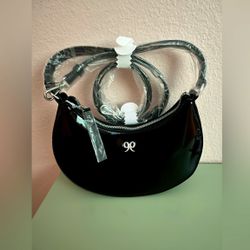 Nine West Eliora Mini Hobo Crescent Shoulder Bag with Metallic Accent