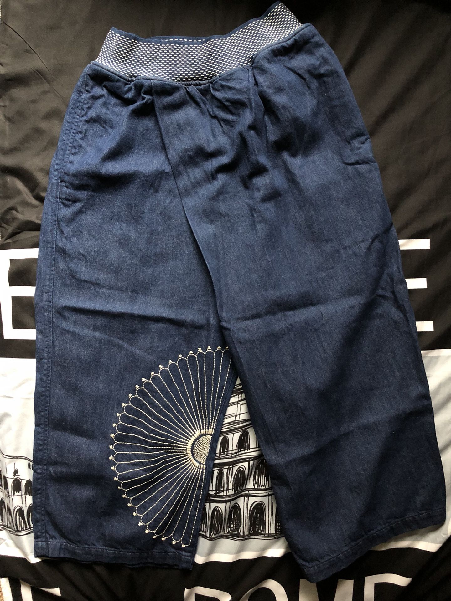 kapital 8oz デニム　MAKANAI ラップパンツ　風呂敷刺繍 Kapital 8 oz denim MAKANAI lap pants (furoshiki embroidery