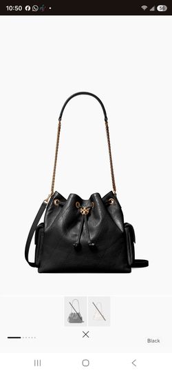 Charlie Quilted Leather Drawstring Shoulder Bag
