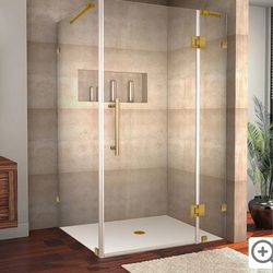 Aston
72" High x 48" Wide x 36" Deep Hinged Frameless Shower Enclosure with Clear Glass