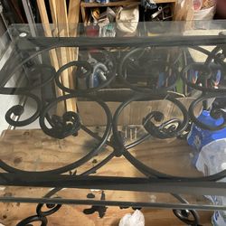 Glass Table Wrought Iron 