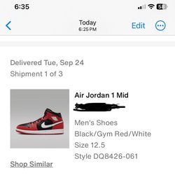 3 Pairs Jordan 1Mid-Size 12/12.5