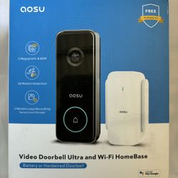 AOSU Doorbell Camera Wireless 5MP HD 2.4/5 GHz WiFi Video Doorbell with Homebase
