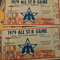 Major League Baseball 1979 All Star Game Ticket Stubs