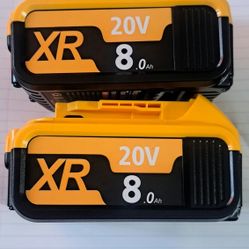 2 pack DeWalt 20 Volt Max XR 8.0AH Batteries ( Not Originals