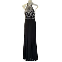 Windsor Long Black Mermaid Rhinestones dress beaded halter silver PROM Small 3   BRAND NEW NEVER WORN   Get ready to shine at your next prom or specia