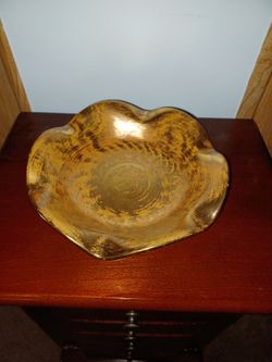 Stanley Pottery Trenton, NJ Granada Gold Ruffled Edge Bowl