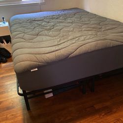 Queen Bed, Frame, and Cooling Topper