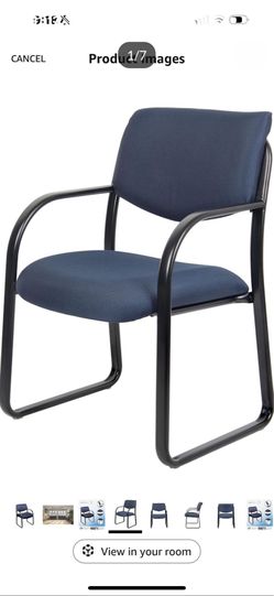 Boss Office Products Fabric Guest Chair in Blue  22.5D x 21W x 33H in