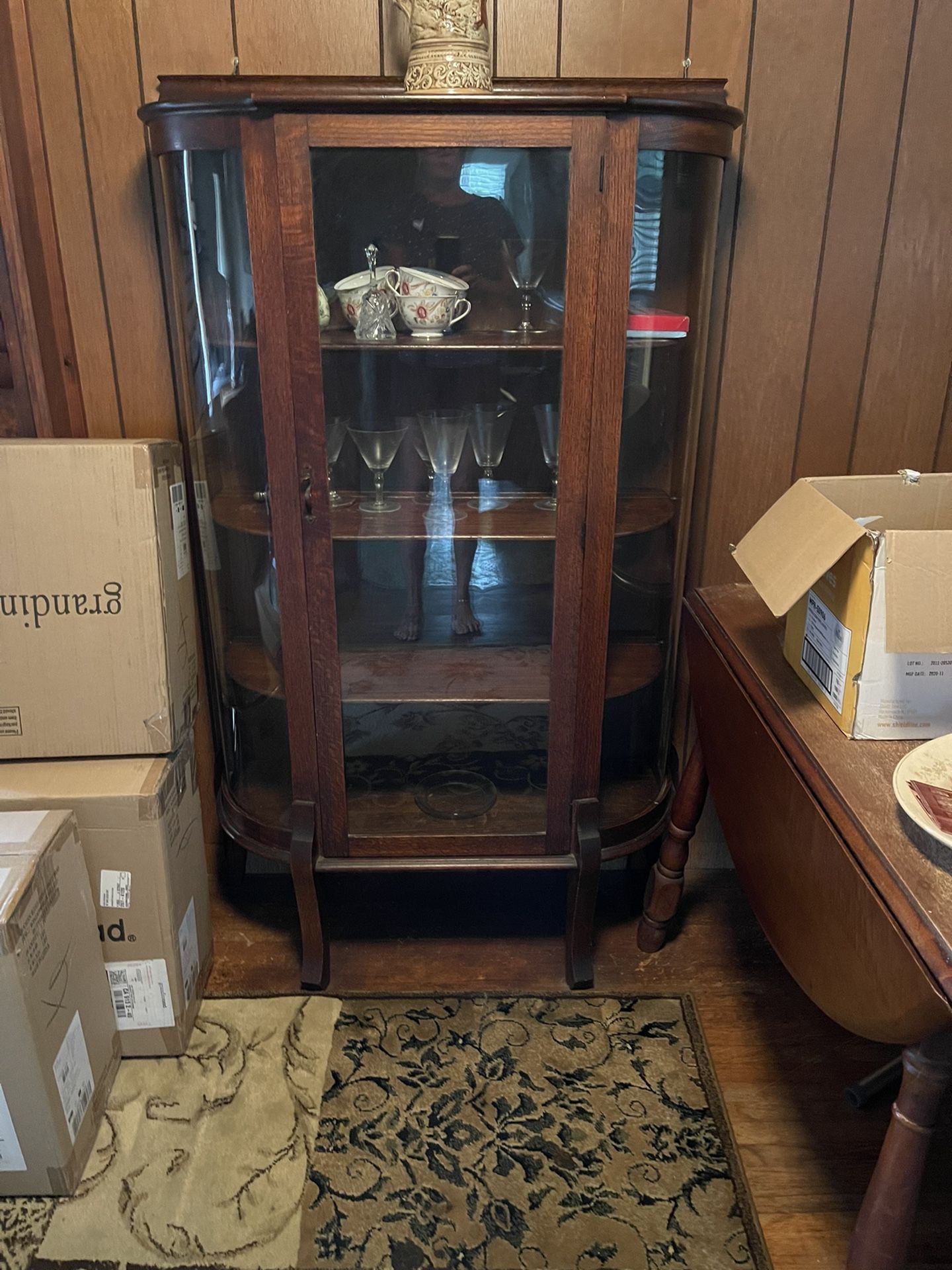 Antique China Cabinet 57”Tall,  35” Wide, 14 1/2” Deep