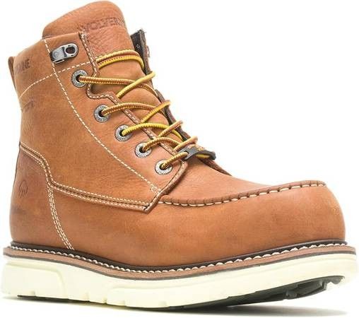 NEW SZ 7.5 Wolverine Men Waterproof Work Boots I-90 Durashocks Moc-toe Carbonmax 6" Work Industrial Boot Safety