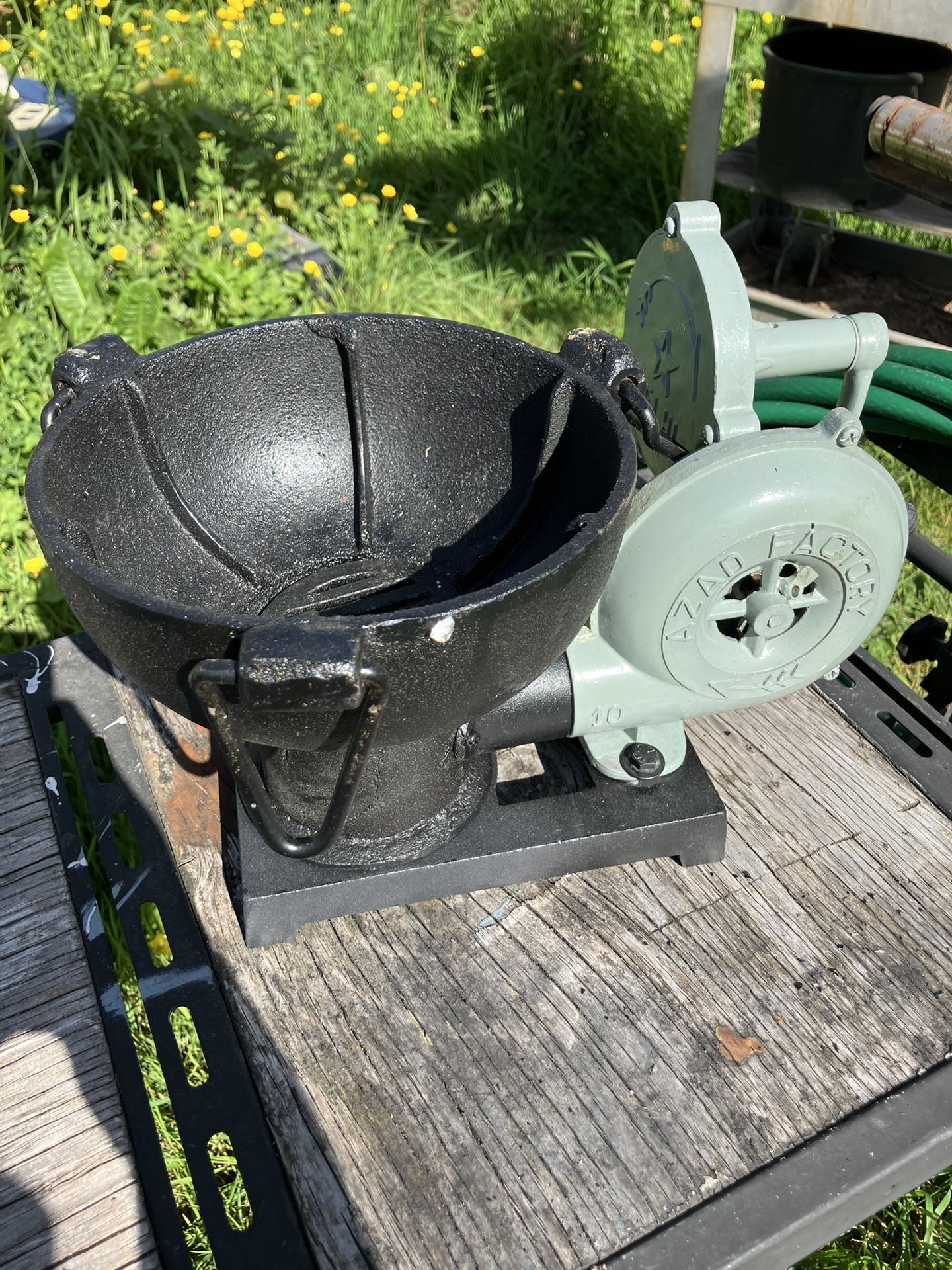 Mini Blacksmithing Forge With Hand-cranked Blower and Mini Anvil