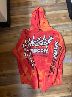 hellstar records lava hoodie