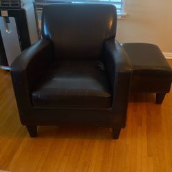 Ikea Brown Leather Armchair 