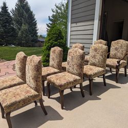 6 Side And 2 Arm Chair Dining Chairs 