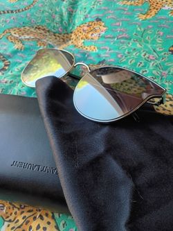 NEW SAINT LAURENT SL271K 003 Cat Eye Sunglasses Silver Frame Ash Gray Gradient Lens
