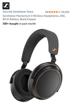 Sennheiser Momentum 4 Wireless Headphones, ANC, 60 Hr Battery, Black/Copper